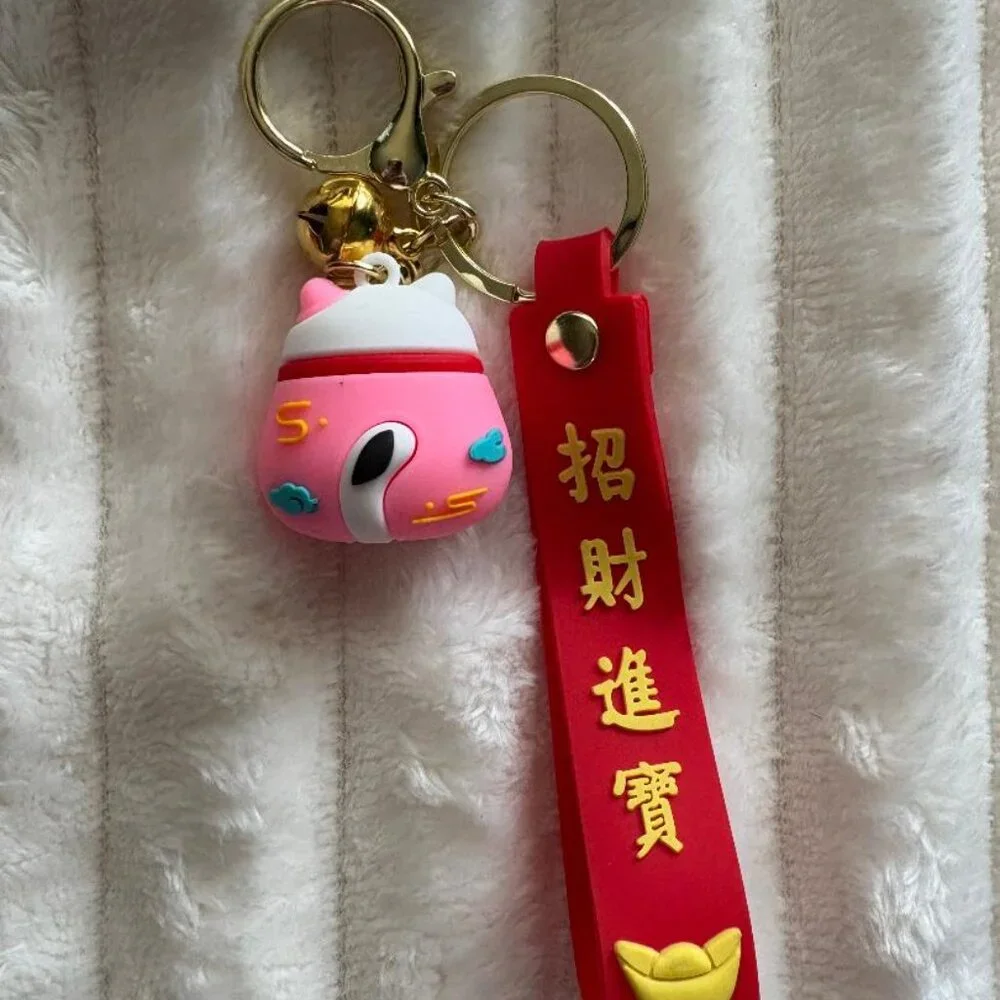 Maneki Neko Cute Lucky Cat Women's Teen's Girl's Bag Pendant Keychain